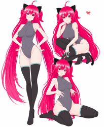 ai_assisted cat_ears hatsune_miku_(cosplay) ichinyan_(character) leotard long_hair looking_at_viewer pink_hair sideboob skin_tight standing twintails