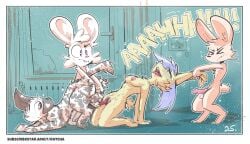 animal_genitalia animal_penis anthro anthro_on_feral anthro_penetrated areola ass_up assisted_sex backsack balls berry_(ratcha) bestiality blush breasts brother_(lore) brother_and_sister_(lore) brothers_(lore) buckteeth canid canine canine_genitalia canine_penis canis clitoral_hood clitoris comic cotton_(ratcha) digital_media_(artwork) domestic_dog ear_pull erection eyes_closed feet female female_anthro female_penetrated feral feral_penetrating feral_penetrating_anthro fur genitals group hair half-closed_eyes holding_both_ears humanoid_genitalia humanoid_penis humanoid_vulva indirect_incest_(lore) interspecies kneeling knot knot_root knot_tugging knotted_penis knotting lagomorph large_penetration leporid looking_back male male/female male_feral male_penetrating male_penetrating_female mammal mismatched_genitalia mismatched_humanoid_penis mismatched_penis narrowed_eyes nipples nude open_mouth orgasm orgasm_face pawpads paws penetration penile penile_penetration penis penis_backwards rabbit ratcha reverse_doggystyle sex sibling_(lore) sister_(lore) smile standing tail teeth text toes tongue tongue_out vaginal vaginal_knotting vaginal_penetration vulva zipper_(ratcha)
