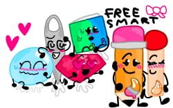 6girls battle_for_dream_island battle_for_dream_island_again bfdi bfdia blush book_(bfdi) bubble_(bfdi) cum cum_drip freesmart ice_cube_(bfdi) match_(bfdi) needle_(bfdi) pencil_(bfdi) ruby_(bfdi)