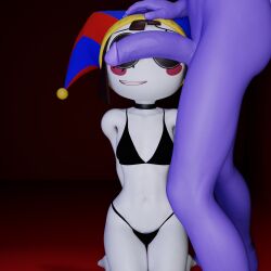 dick_on_face jax_(tadc) jax_(the_amazing_digital_circus) pomni pomni_(tadc) pomni_(the_amazing_digital_circus) submissive_female