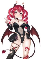 bat_wings big_breasts cameltoe drill_hair large_hips no_sex r3mu red_eyes red_hair request rudolphmaster succubus vtuber vtuberfanart