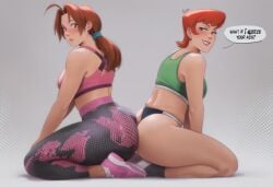 2girls ai_generated ass big_ass big_breasts breasts cartoon_network crossover curvaceous curvy curvy_figure delia_ketchum_(pokemon) dexter's_laboratory dexter's_mom digital_media_(artwork) female game_freak hips hourglass_figure huge_ass huge_breasts large_ass large_breasts leggings legs light-skinned_female light_skin mature mature_female milf mother nintendo phophopho pokemon round_ass slim_waist thick thick_hips thick_legs thick_thighs thighs voluptuous waist wide_hips