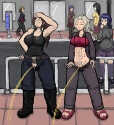 2d 2girls abs alternate_version alternate_version_available censored pee peeing peeing_standing_up piss pissing pubic_hair urination urine urine_stream