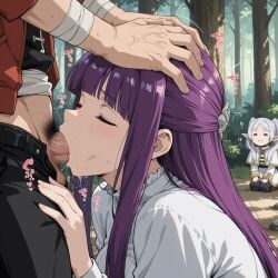 1boy 2girls ai_generated fern_(sousou_no_frieren) frieren frieren_beyond_journey's_end sousou_no_frieren stark_(sousou_no_frieren) tagme voyeur voyeurism