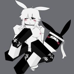 1boy1girl blushing breasts crosslegged_pose cum cum_in_pussy furry furry_sex grabbing male/female ninja ninja_headband ninja_mask nipples oc original_character rabbit rabbit_boy rabbit_ears rabbit_girl rabbit_tail roblox roblox_avatar robloxian sex shake_lines sitting_on_person smug_face tired_face white_hair white_headband white_scarf