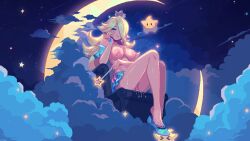 1girls animated blonde_hair blue_eyes blush breasts cleavage crown cum female feminine hair_over_one_eye high_heels itzah large_breasts luma mario_(series) nail_polish navel pixel_animation pixel_art princess princess_rosalina pussy royalty sitting smile star super_mario_galaxy tagme toenail_polish video