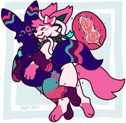 boobs eeveelution female nintendo pokemon pokemon_(species) sex starluxio sylveon umbreon