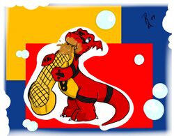 cockwaffle digimon food guilmon male_only waffle