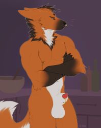 2026 absurd_res animal_genitalia anthro areola balls biped by_dream canid canine claws countershade_torso countershading digital_drawing_(artwork) digital_media_(artwork) fingers front_view fur genitals hair hi_res male mammal maned_wolf navel nipples nude nude_anthro nude_male penis sheath solo standing tail