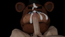 3d animatronic bear blender cum cumshot five_nights_at_freddy's freddy_(fnaf) furry gay human humanoid humanoid_genitalia humanoid_penis keatonrogers0201 looking_at_viewer penis penis_on_face scottgames