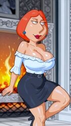 ai_generated crop_top family_guy huge_breasts lois_griffin miniskirt thighs