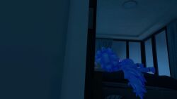 big_breasts defenseless door five_nights_at_freddy's naked open peeking roxanne_wolf_(fnaf) sleeping vrchat