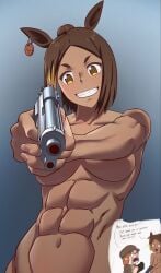 1girls abs breasts coolchouzhao female gun michelle_my_baby_(umamusume) muscular nude tagme umamusume