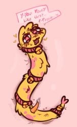 anus aroused bean0tastic bean0worm_(bean0tastic) bell bell_collar blush bodily_fluids collar degradation eyelashes feral fluffy genital_fluids genitals heart_symbol hi_res lying male penis precum slit_penis solo tail_anus toony worm