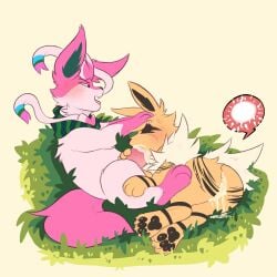 blowjob cum cum_in_pussy eeveelution female jolteon lane male/female nintendo ovum pokemon pokemon_(species) sex sylveon
