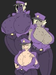 big_breasts boobs female five_nights_at_freddy's fnaf huge_breasts purple_eyes purple_skin solo william_afton