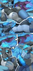 absurd_res altowovurr animal_genitalia anthro aquatic aquatic_gastropod arveshi_(character) avali barbed_corona_glans bed bodily_fluids bodysuit clothed clothing cock_transformation comic cum domi_(altowovurr) duo english_text erection furniture gastropod genital_fluids genitals hi_res leaking_cum leaking_penis lying lying_on_bed male mollusk on_bed on_front sea_slug sheath sheath_vore size_difference skinsuit sleeping slug text tight_clothing transformation vore