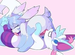 2boys altopikachu batruse batruse_(artist) eeveelution knot legendary_pokemon male/male penis pokemon pokemon_(species) shaymin shiny_pokemon sky_forme_shaymin sylveon willow_(altopikachu)