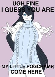 big_breasts canine clothed clothing furry huge_breasts maggie_applebee meme my_little_pogchamp_(meme) white_skin