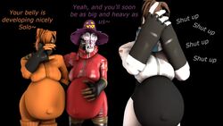 3girls big_belly criax female_only fempyro flustered pregnant team_fortress_2