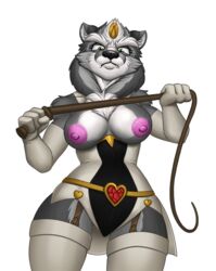 anthro breasts clothing dominant dominant_female female glare humanoid leopold_visette nipples solo