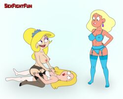 3girls american_dad assertive assertive_female black_stockings blonde_hair blue_panties blue_stockings cameltoe cartoon_network crossover erect_nipples eris_(billy_and_mandy) female francine_smith horny_female jay-ten lesbian lesbian_sex lesbians lezdom lezsub multiple_girls panties sexfightfun steven_universe stockings the_grim_adventures_of_billy_and_mandy white_stockings yuri