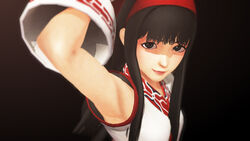 1girls 3d ainu_clothes arm_up armpits artist_request black_eyes black_hair female female_only gloves hair_ribbon king_of_fighters king_of_fighters_xiv lips lipstick long_hair looking_at_viewer nakoruru pink_lips pink_lipstick presenting_armpit samurai_shodown seductive seductive_smile shaded_face small_breasts smile snk