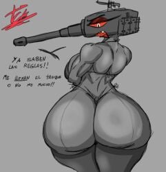 big_ass big_butt female female_only living_machine living_tank machine tank tankmorph thecyclopsart tiger1