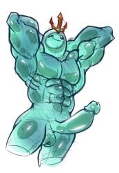 1boy 2024 abs balls belly_button biceps big_muscles big_penis blue_balls blue_body blue_glans blue_penis epic_games erection fortnite front_view genitals glans glistening glistening_eyes glistening_genitalia glistening_glans glistening_penis glistening_skin goo_creature goo_humanoid green_skin hands_behind_head hi_res huge_cock huge_muscles humanoid humanoid_genitalia humanoid_penis male_only muscles muscular muscular_male naked naked_male non-human nude nude_male pecs penis penis_out poseidon_(fortnite) rippley scrumpsash simple_background smile white_background