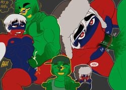 2boys big_penis blowjob blowjob_face blush brazil_(countryhumans) cock countryhumans cum cum_on_hand gay jerking jerkingoff kingofkinks looking_up masturbation oral oral_penetration oral_sex russia_(countryhumans)