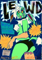 anthro cover eeveelution fur generation_1_pokemon green_body green_fur guncht jolteon magazine_cover nintendo pokemon pokemon_(species) shiny_pokemon solo