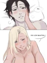 1boy 1boy1girl 1girls absurd_res big_breasts black_eyes black_hair blonde_hair blue_eyes blush boruto:_naruto_next_generations busty caress caressing_face comic completely_naked completely_nude completely_nude_female couple cowgirl_position dialogue dominant_female ear_piercing earrings english_text eye_contact female female_on_top female_pov femdom hair_over_one_eye hi_res high_resolution highres husband_and_wife ino_yamanaka jewelry large_breasts light-skinned_female light-skinned_male light_skin lips lipstick long_hair makeup male male_on_bottom male_pov married_couple messy_hair monday_mint nail_polish naked narrowed_eyes naruto naruto:_the_last naruto_(series) naruto_shippuden nude nude_female nude_male on_back on_bed painted_nails pale-skinned_female pale-skinned_male pale_skin pillow pink_lips pink_lipstick pink_nail_polish pink_nails pov pov_eye_contact praise romantic romantic_ambiance romantic_couple romantic_sex sai shounen_jump shueisha sitting sitting_on_lap sitting_on_person smile smiling smiling_at_partner speech_bubble story straddling submissive_male sweat sweatdrop sweating text very_high_resolution voluptuous voluptuous_female white_background wholesome woman_on_top yamanaka_ino