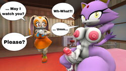 1futa begging big_breasts big_penis blaze_the_cat cream_the_rabbit female futanari sonic_(series) source_filmmaker zeniix98