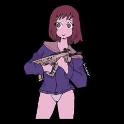 flcl holding_gun mamimi_samejima panties panty_bulge smiling standing toast2toasty white_panties