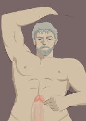 1boy dilf erection jojo's_bizarre_adventure joseph_joestar leoriohugeballs male male_only masculine mature_male nude nude_male old_joseph older_male penis solo stardust_crusaders