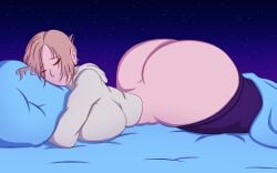 1girls annie_leonhardt ass attack_on_titan big_butt female female_focus female_only kirik shingeki_no_kyojin sleeping thick thick_ass