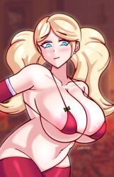 ann_takamaki better_version_at_source bikini blonde_hair female huge_breasts karfound lowres persona persona_5 tagme thumbnail