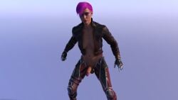 1futa 3d cyber_eye cybernetics cyberpunk dick dickgirl futa_only futanari pink_hair simple_background solo solo_futa spodvohomg