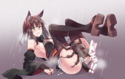 !? 1girls animal_ear_fluff animal_ears bare_shoulders black_kimono black_legwear black_scarf black_thighhighs breasts brown_hair bug clenched_teeth clothing cum cum_in_pussy cum_inside detached_sleeves female fox_ears fox_girl fox_tail gloves green_eyes hair_ornament insect insectophilia interspecies japanese_clothes kimono long_hair male original panties pelvic_curtain penetration pussy rain rape ribbon-trimmed_thighhighs ribbon_trim sandals sawaya_(mizukazu) scared scarf side-tie_panties side-tie_peek simple_background size_difference sleeveless sleeveless_kimono spread_legs tail tears thighhighs underwear untied_panties vaginal_penetration wide_eyed wide_sleeves zoophilia