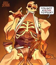 eat_hymn gay gym haunted_hookups jockstrap muscular oc original_character skeletonguys-and-ragdolls