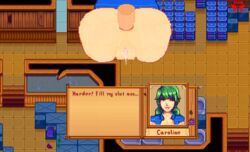 1boy 2d 2d_animation after_vaginal anal anal_sex animated ass big_ass caroline_(stardew_valley) cheating cheating_wife cum cum_in_pussy cum_inside cum_inside_request cum_on_body cum_on_breasts cum_on_face dialogue_box farmer_(stardew_valley) gif green_hair pixel_animation pixel_art small_breasts stardew_valley theevilfallenone