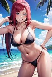 1girls ai_generated animeimageh arm_behind_head beach big_breasts bikini bikini_bottom bikini_top breasts breasts_bigger_than_head cleavage erect_nipples erect_nipples_under_bikini female female_focus hair_ornament hairclip huge_breasts large_breasts light-skinned_female light_skin long_hair looking_at_another looking_at_viewer mature mature_female midriff milf nai_diffusion naruto naruto_(series) naruto_shippuden pale-skinned_female pale_skin palm_tree playing_with_hair red_hair sagging_breasts seaside shiny shiny_hair shiny_skin solo stable_diffusion swimsuit thick_thighs thighs uzumaki_kushina very_long_hair voluptuous voluptuous_female