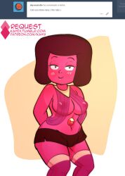 female kahix navy_(steven_universe) red_skin short_shorts steven_universe