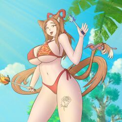 1girls bikini breasts breasts female female_focus female_only kirik original_character thick