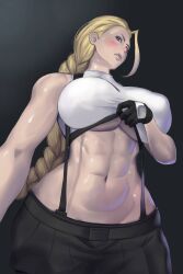 1girls abs big_breasts blonde_hair blue_eyes breasts busty cammy_white curvaceous curvy curvy_body curvy_female curvy_figure female huge_breasts large_breasts palemancer street_fighter voluptuous