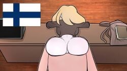 2boys 2d 2d_animation 2girls aino_(what_if_animation) anal anal_penetration animated ass blonde_hair blowjob blush completely_nude_male ejaculation ejaculation_in_mouth finland_(what_if_animation) finnish_flag finnish_girl first_porn_of_character half_nude_female high_heels longer_than_30_seconds longer_than_one_minute national_personification oral_after_sex original patreon sauna shoes shorter_than_two_minutes sound sound_effects text towels uk_(what_if_animation) unknown_male victoria_(what_if_animation) video what_if_animation_(artist)