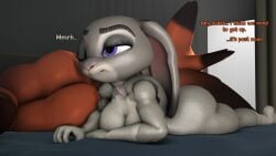 16:9 3d anthro anus ass barefoot bed big_breasts big_butt breasts canid canine curvy_figure daemont92 disney duo feet female fox furniture hi_res judy_hopps lagomorph leporid male male/female mammal nick_wilde nude rabbit short_stack sleeping sleeping_together source_filmmaker thick_thighs voluptuous waking_up wide_hips widescreen zootopia