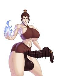 1futa abs avatar_legends avatar_the_last_airbender azula balls bar_censor big_breasts breasts brown_hair censored chumbone20 clothed clothing cock_ring crop_top dark_penis erection excessive_foreskin fire_nation futa_only futanari huge_balls huge_breasts huge_cock human light-skinned_futanari light_skin mostly_clothed muscular muscular_futanari penis self_upload short_hair smooth_balls solo standing thick_thighs tied_foreskin underboob