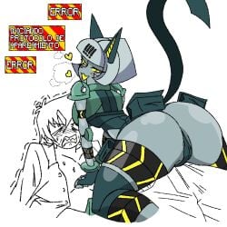 ass clank_clank_clank femdom huge_ass metallic_body robo-fortune robot robot_girl robot_humanoid robot_on_human shiny_ass skullgirls