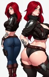 ai_generated ass ass_focus behind_view big_ass big_butt bubble_butt katarina_du_couteau league_of_legends looking_at_viewer pinkdolphin